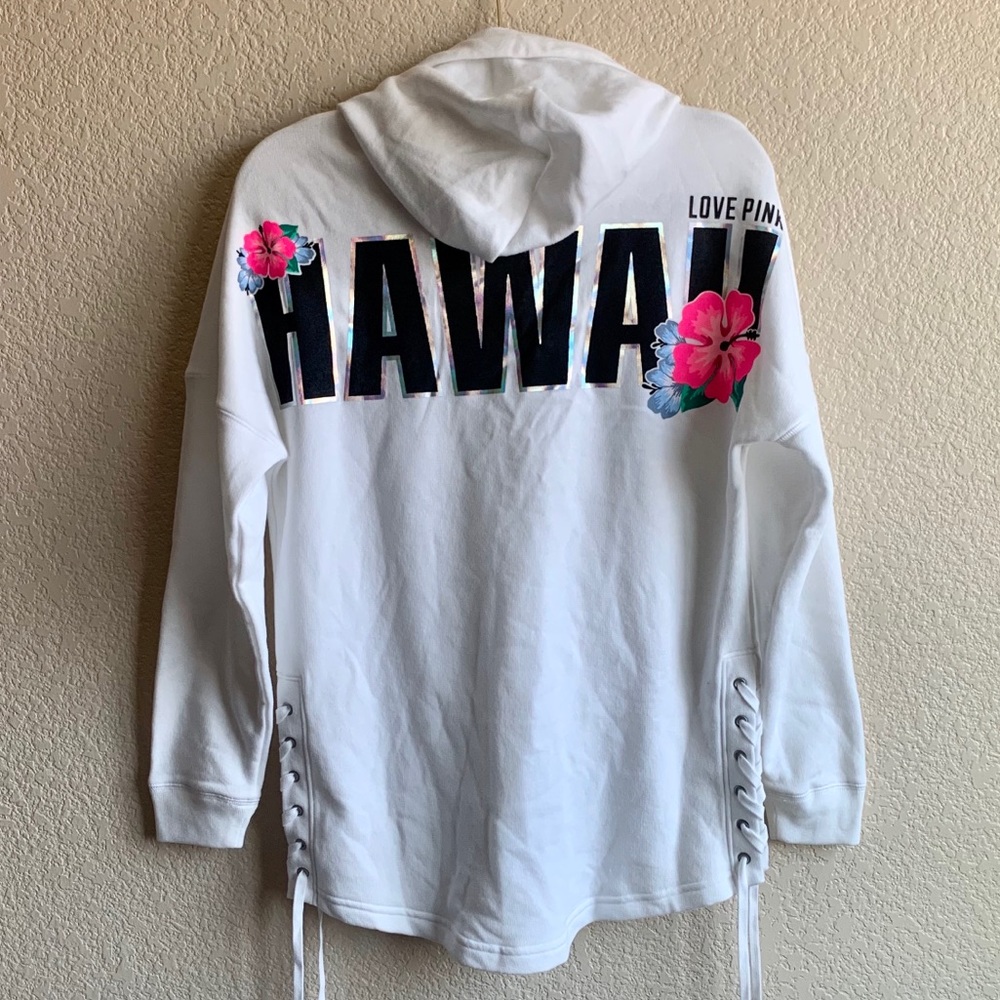 VS PINK Hawaii White Long Sleeve Sweatshirt / Hoodie